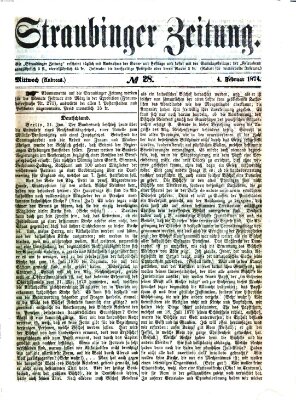 Straubinger Zeitung Mittwoch 4. Februar 1874