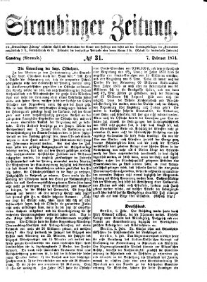 Straubinger Zeitung Samstag 7. Februar 1874