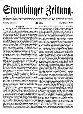 Straubinger Zeitung Samstag 14. Februar 1874