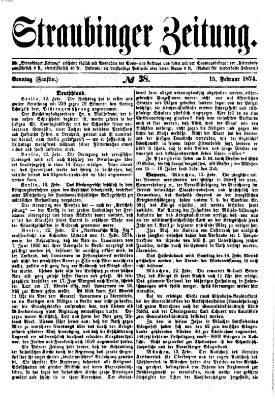 Straubinger Zeitung Sonntag 15. Februar 1874