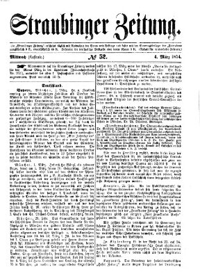 Straubinger Zeitung Mittwoch 4. März 1874