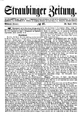 Straubinger Zeitung Mittwoch 29. April 1874