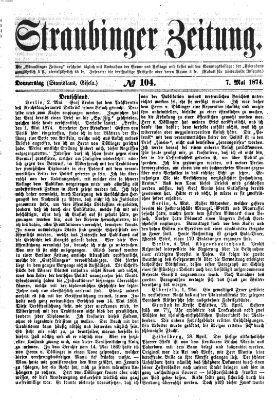 Straubinger Zeitung Donnerstag 7. Mai 1874