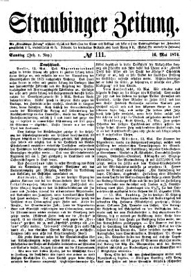 Straubinger Zeitung Samstag 16. Mai 1874