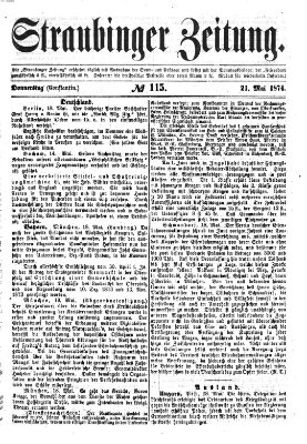 Straubinger Zeitung Donnerstag 21. Mai 1874