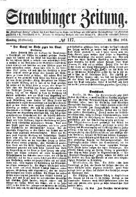 Straubinger Zeitung Samstag 23. Mai 1874