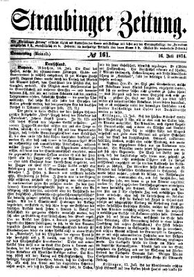 Straubinger Zeitung Donnerstag 16. Juli 1874