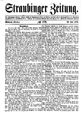 Straubinger Zeitung Mittwoch 29. Juli 1874