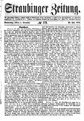 Straubinger Zeitung Donnerstag 30. Juli 1874