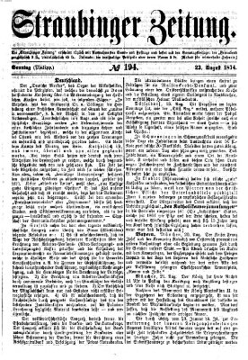 Straubinger Zeitung Sonntag 23. August 1874