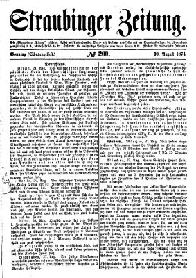 Straubinger Zeitung Sonntag 30. August 1874