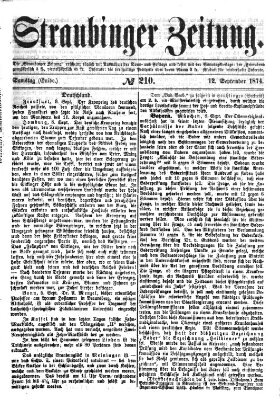 Straubinger Zeitung Samstag 12. September 1874