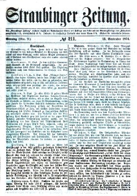 Straubinger Zeitung Sonntag 13. September 1874