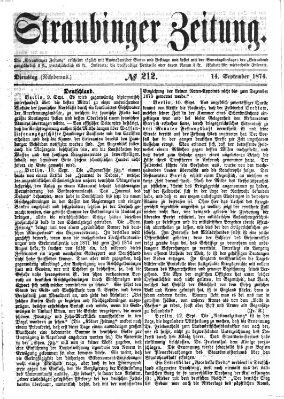 Straubinger Zeitung Montag 14. September 1874