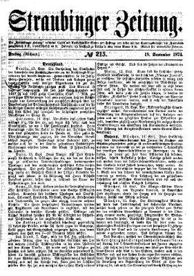 Straubinger Zeitung Freitag 18. September 1874