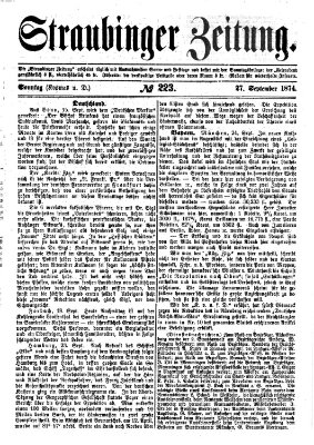 Straubinger Zeitung Sonntag 27. September 1874