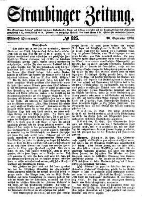 Straubinger Zeitung Mittwoch 30. September 1874