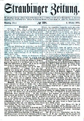 Straubinger Zeitung Samstag 3. Oktober 1874