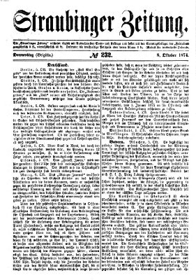 Straubinger Zeitung Donnerstag 8. Oktober 1874