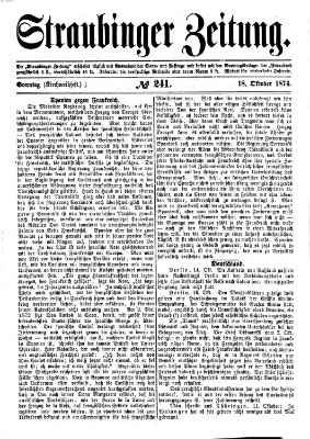 Straubinger Zeitung Sonntag 18. Oktober 1874