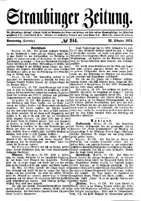 Straubinger Zeitung Donnerstag 22. Oktober 1874