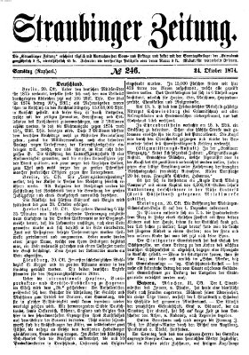 Straubinger Zeitung Samstag 24. Oktober 1874