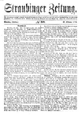 Straubinger Zeitung Dienstag 27. Oktober 1874