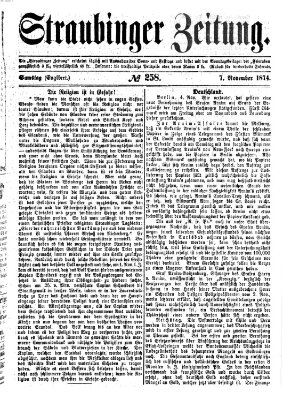 Straubinger Zeitung Samstag 7. November 1874