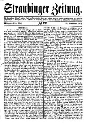 Straubinger Zeitung Mittwoch 18. November 1874