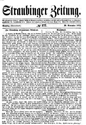 Straubinger Zeitung Samstag 28. November 1874