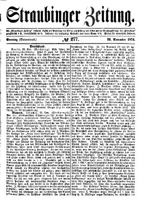 Straubinger Zeitung Sonntag 29. November 1874