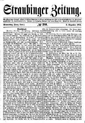 Straubinger Zeitung Donnerstag 3. Dezember 1874