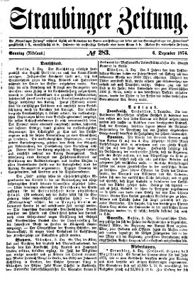 Straubinger Zeitung Sonntag 6. Dezember 1874