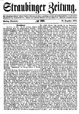 Straubinger Zeitung Freitag 18. Dezember 1874