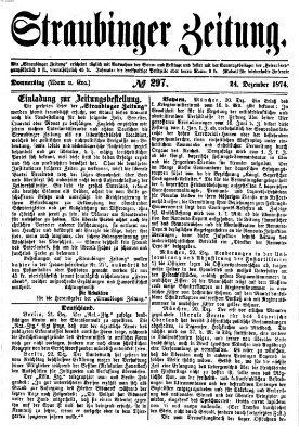 Straubinger Zeitung Donnerstag 24. Dezember 1874