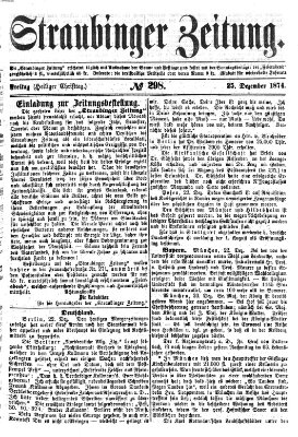 Straubinger Zeitung Freitag 25. Dezember 1874