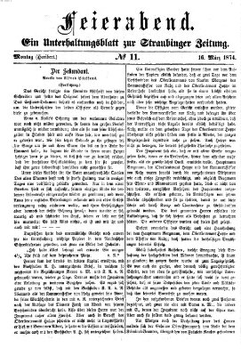 Feierabend (Straubinger Zeitung) Montag 16. März 1874