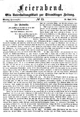 Feierabend (Straubinger Zeitung) Montag 13. April 1874