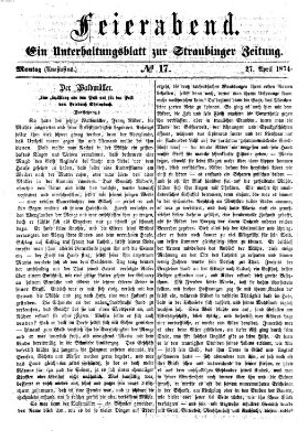 Feierabend (Straubinger Zeitung) Montag 27. April 1874