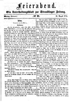 Feierabend (Straubinger Zeitung) Montag 31. August 1874