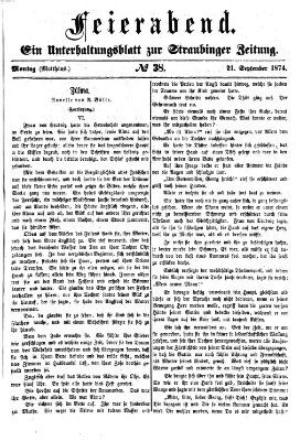 Feierabend (Straubinger Zeitung) Montag 21. September 1874