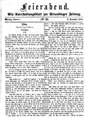 Feierabend (Straubinger Zeitung) Montag 9. November 1874