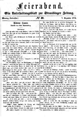 Feierabend (Straubinger Zeitung) Montag 7. Dezember 1874