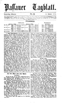 Passauer Tagblatt Donnerstag 15. Januar 1874