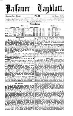 Passauer Tagblatt Sonntag 18. Januar 1874