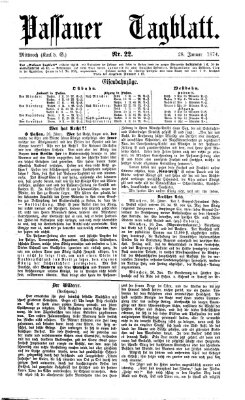 Passauer Tagblatt Mittwoch 28. Januar 1874