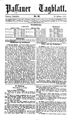 Passauer Tagblatt Dienstag 10. Februar 1874