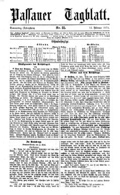 Passauer Tagblatt Donnerstag 12. Februar 1874