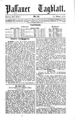 Passauer Tagblatt Sonntag 22. Februar 1874