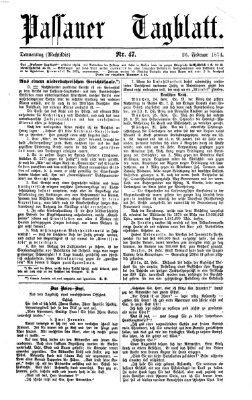 Passauer Tagblatt Donnerstag 26. Februar 1874